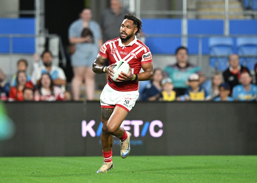Hamiso Tabuai-Fidow impressed with two tries against the Titans in Round 27.
