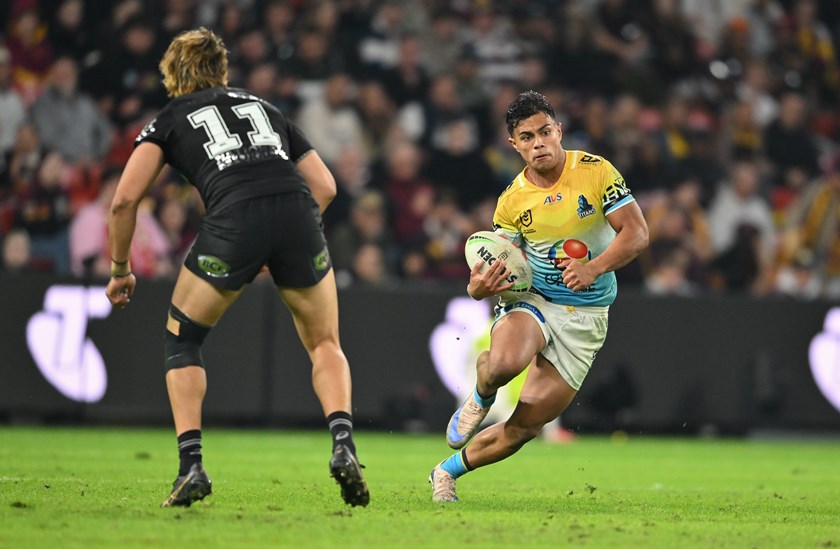 Keano Kini in action against the Broncos.