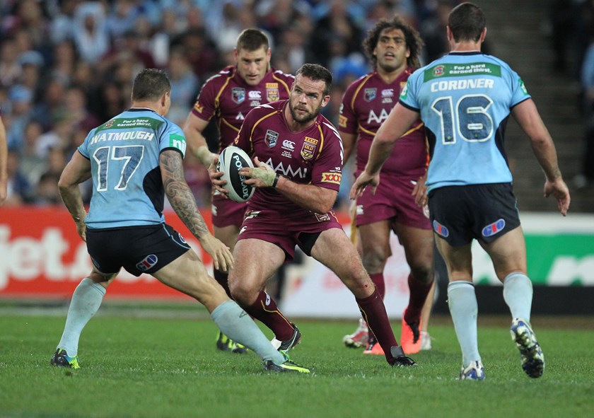 Nate Myles playing for Queensland.