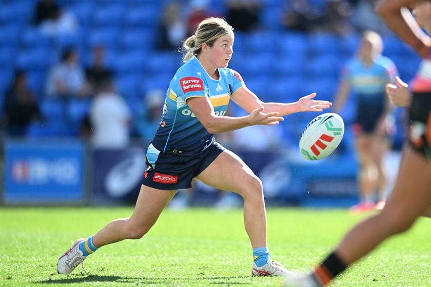 Lily Kolc in action for the Titans against Wests Tigers.