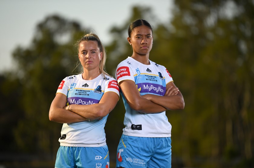 Lauren Brown played halfback and Chantay Kiria-Ratu five-eighth in the 2023 season for the Titans