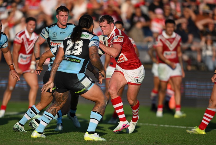 Tom Gilbert in action against the Sharks.