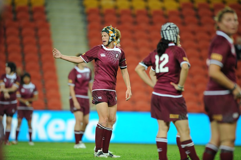 Maroons coach Tahnee Norris playing for Queensland at Suncorp Stadium in 2011.