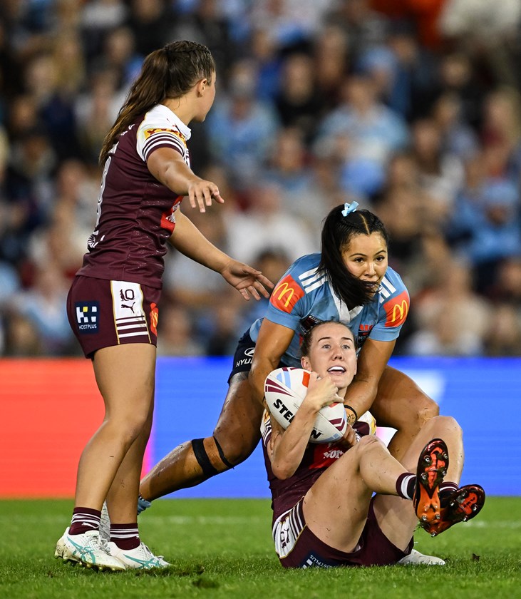 Tamika Upton received plenty of attention from the Blues defence in Game One.