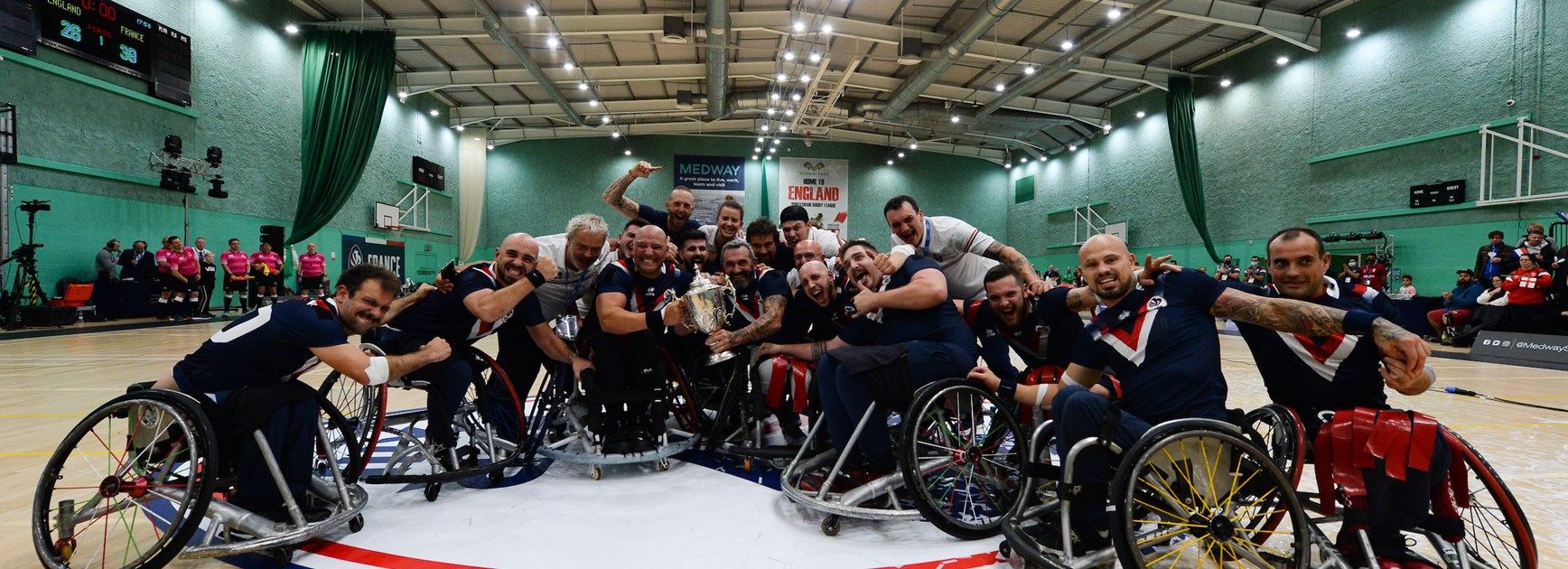 France wheelchair team celebrate a 2-0 series win against England