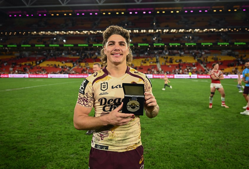 Reece Walsh claimed the Battle Medal as player of the match in the win against the Dolphins.