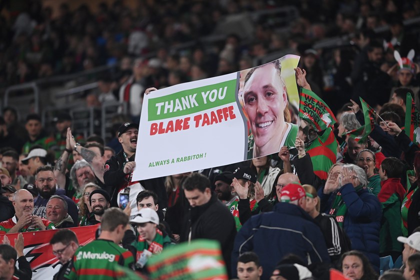 Rabbitohs fans farewelled Taaffe at Sunday's NRL State Championship.