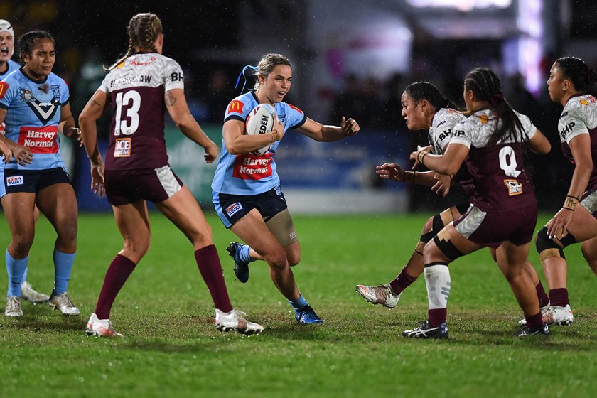 Botille Vette-Welsh in action for the Sky Blues during the 2021 Origin fixture.
