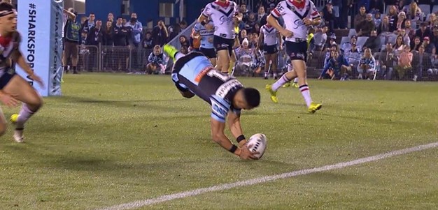 Rd 25: Sharks v Roosters - Try 32nd minute - Valentine Holmes