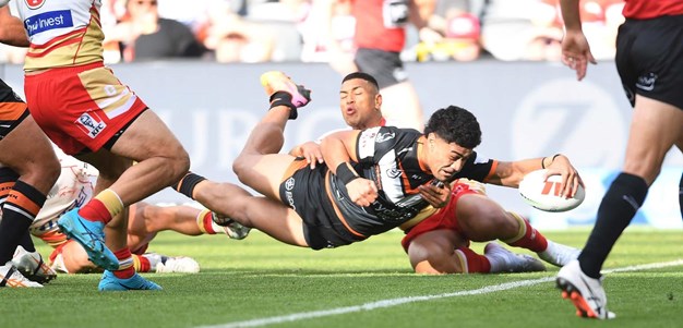 All the tries from the Wests Tigers v the Dolphins