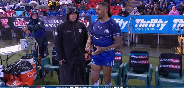 Addo-Carr comes from the field with a hamstring injury