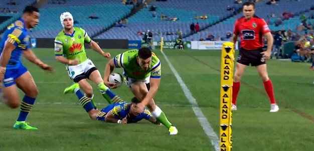Rd 11: Eels v Raiders - Try 4th minute - Nick Cotric