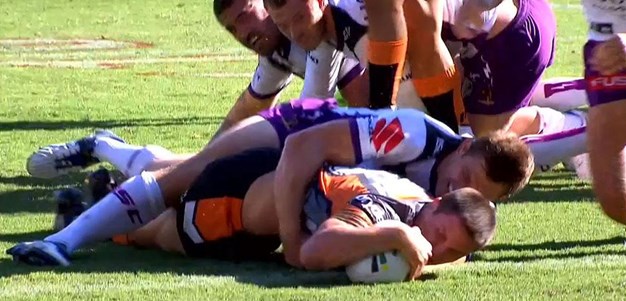 Rd 4: Tigers v Storm - Try 11th minute - Mitchell Moses