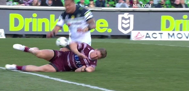Eight-point try to Garrick hands Manly the lead