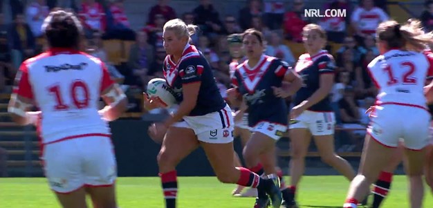 Sims scores a try in her final game