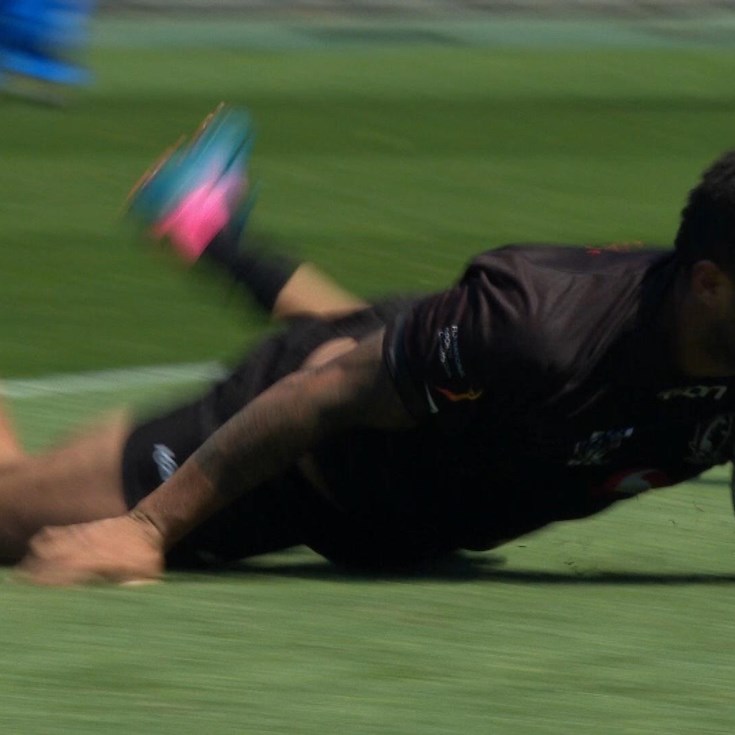 Kikau dives over for his double
