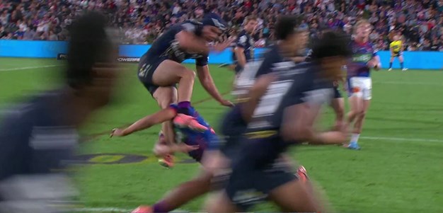 Saulo sent to sin bin for dangerous tackle on Hughes