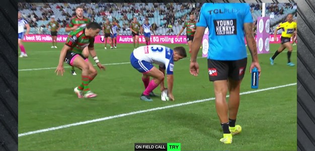 Chris Smith scores his first NRL try