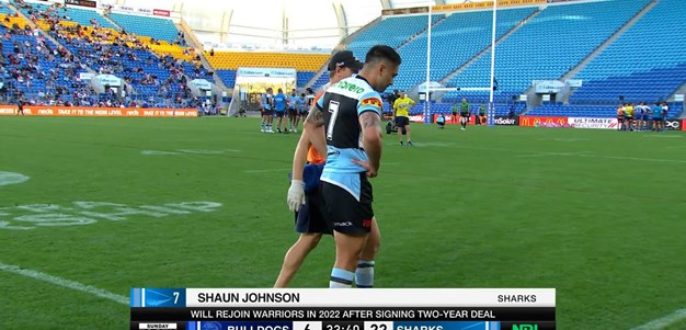 Johnson forced from the field with leg injury