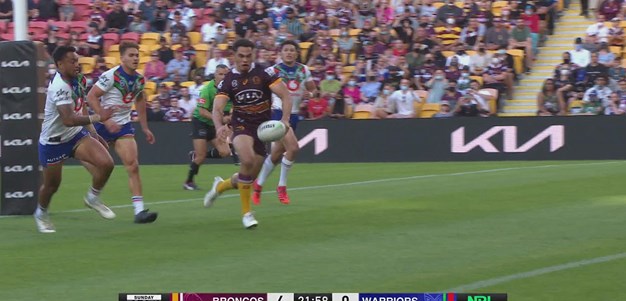 Coates pops up in field chasing a bomb and ends up with the first try