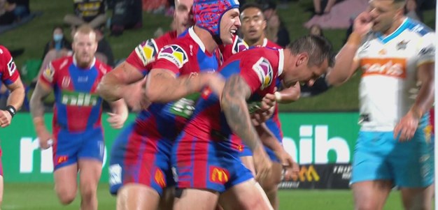 Ponga and Pearce combine to get the Knights back level