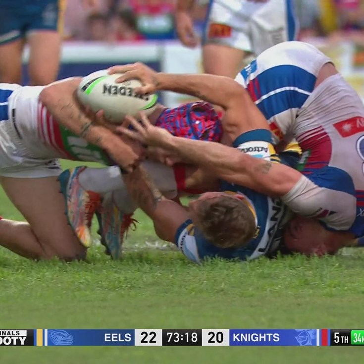 Watson and Ponga with a pure desperation try-saver