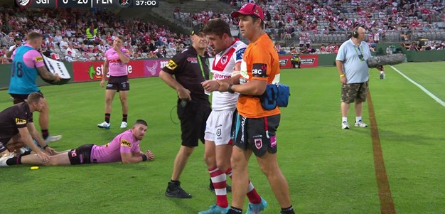 McCullough leaves the field injured