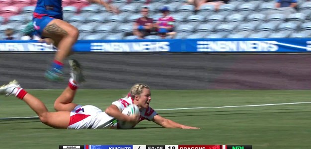 Tonegato dips and weaves her through for a spectacular try