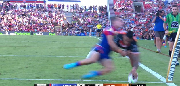 Maumalo scores a consolation for the Wests Tigers