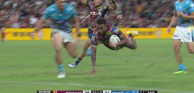 Mam crosses for his first NRL try