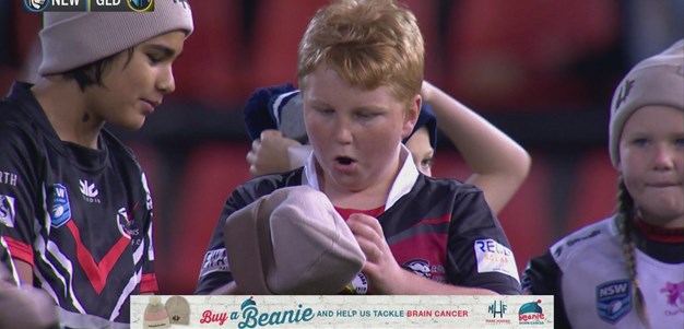 Beanie presentation leaves young fan in awe
