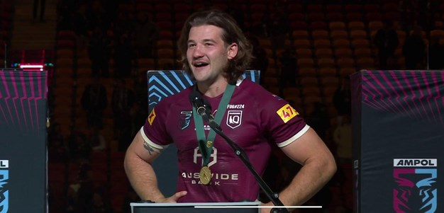 Patrick Carrigan wins the Wally Lewis Medal