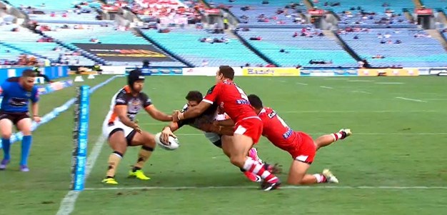 Rd 5: Tigers v Dragons - No Try 5th minute - James Tedesco
