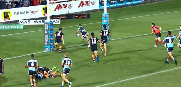 Rd 9: Tigers v Sharks - Try 57th minute - Valentine Holmes