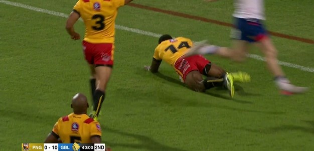 Ipape goes 65 metres to get the Kumuls back in the match