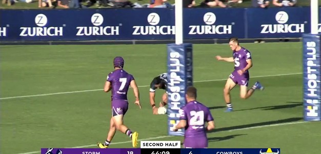 Morgan and Holmes combine for try against Storm