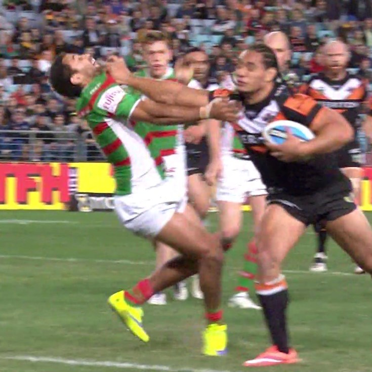 Johnston cops a fend from Taupau