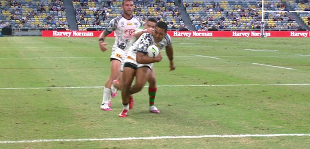 Lemuelu scores his first try in the NRL