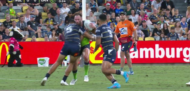 Taulagi knocks Frawley's boots off