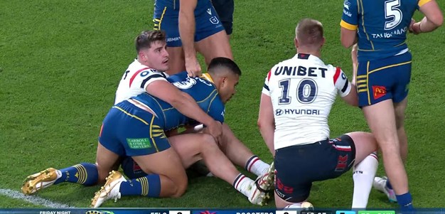 The Roosters with an unbelievable try save