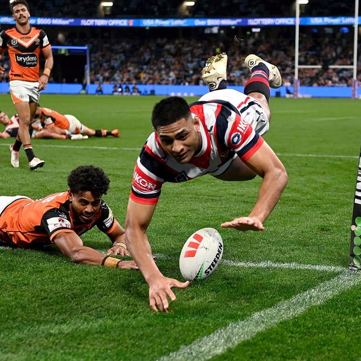All the tries from Roosters v Wests Tigers