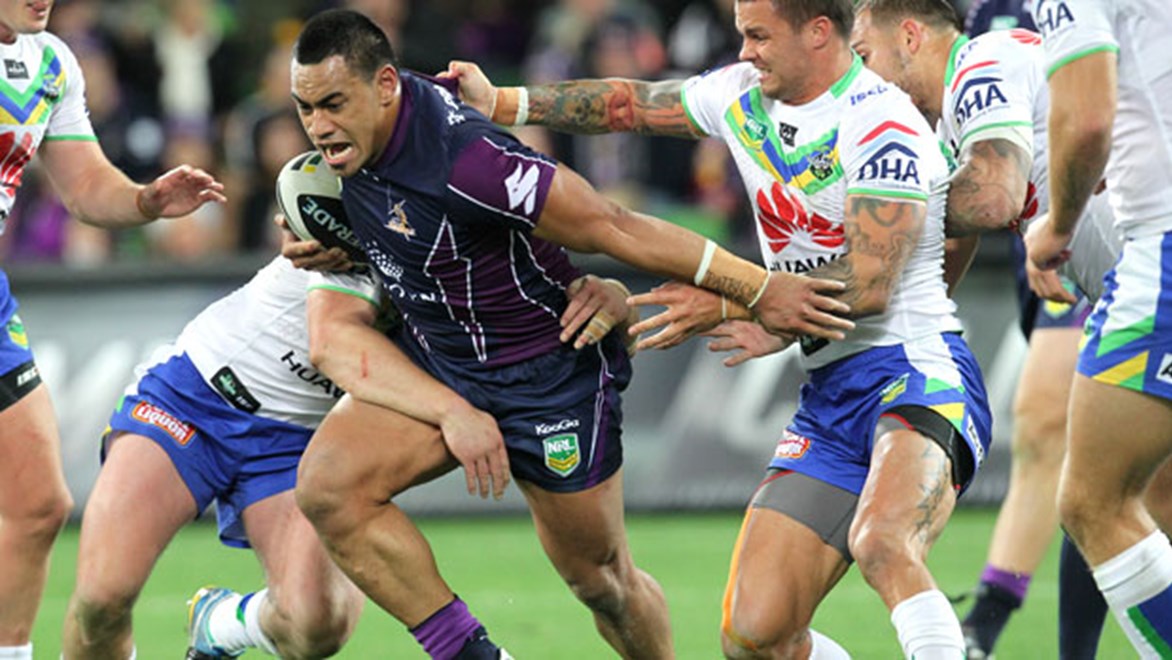 The Raiders have upset the Storm 24-20 at AAMI Park.