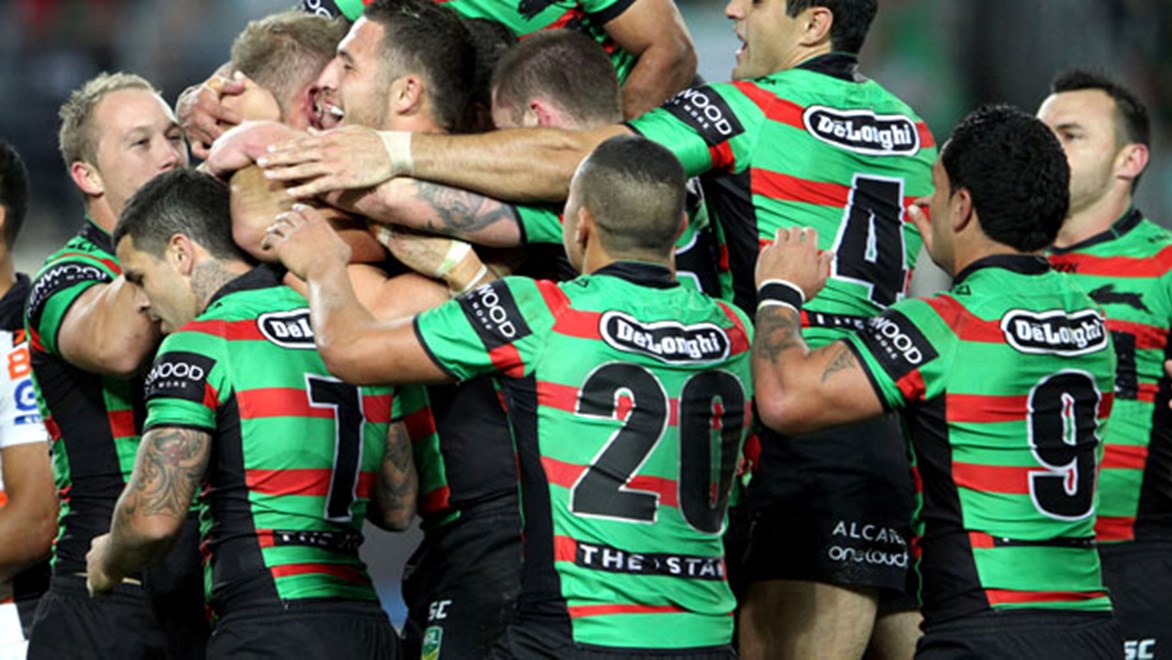 South Sydney thrashed the Wests Tigers 54-10 at ANZ Stadium.