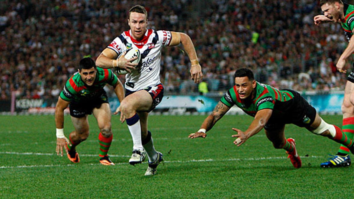 Sydney Roosters have produced a powerful second half to down Souths 24-12 and grab the minor premiership