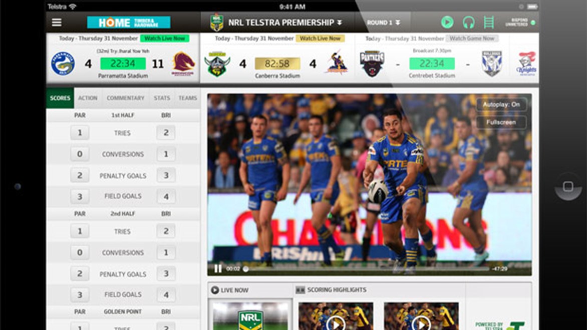 The NRL LIVE 2013 app has been named the best sports app in Australia.