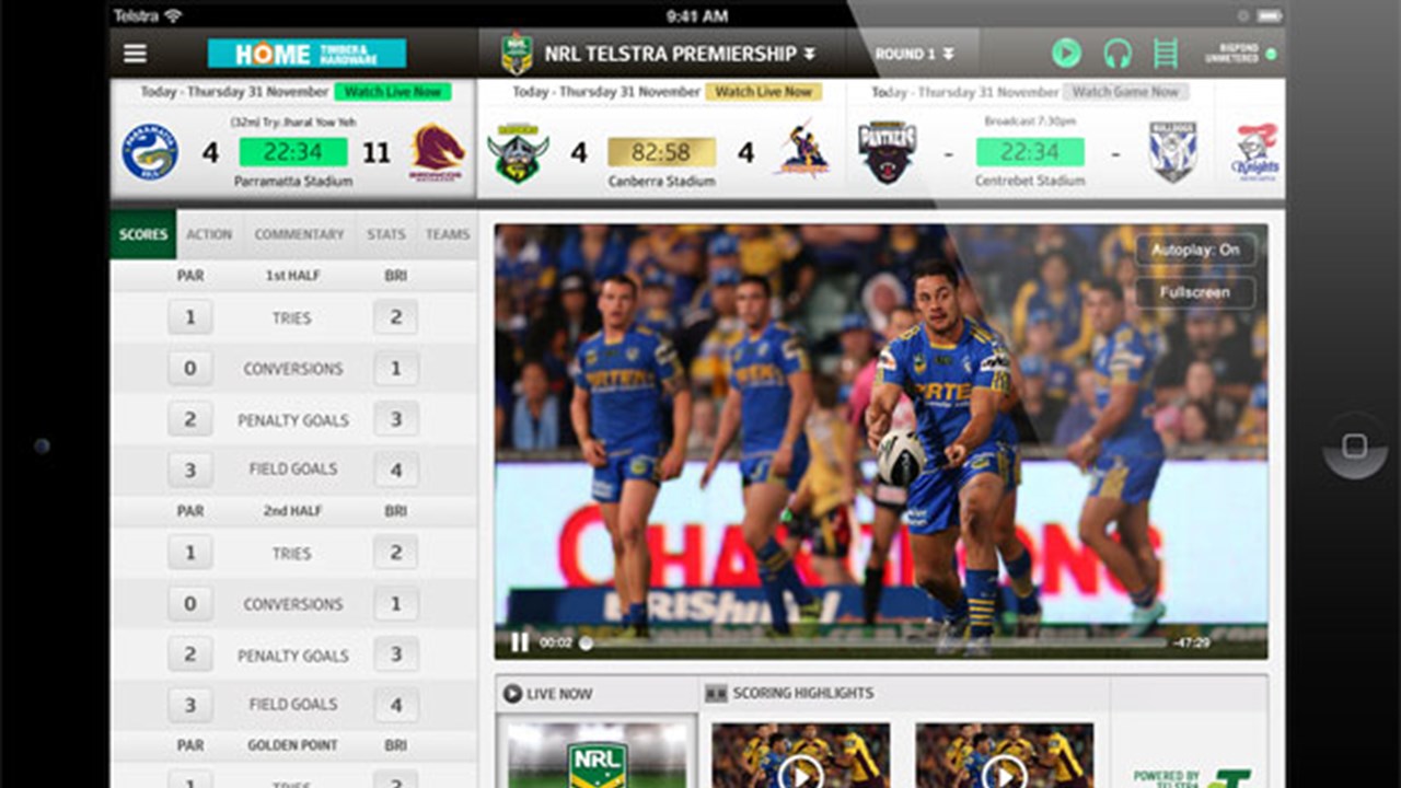 Nrl Live App Awarded Best In Sport Nrl