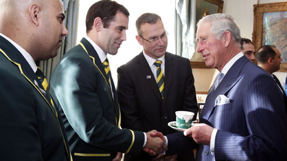 Kangaroos captain Cameron Smith was a little starstruck to meet Prince Charles.