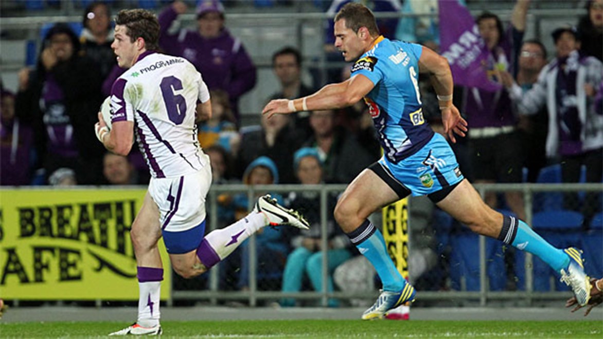 Ben Hampton scored two tries on his debut for the Melbourne Storm