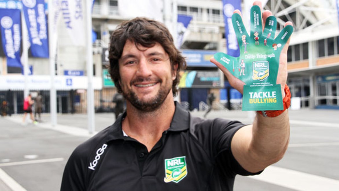 Nathan Hindmarsh has joined with fellow rugby league greats to support the NRL's campaign to tackle bulling.