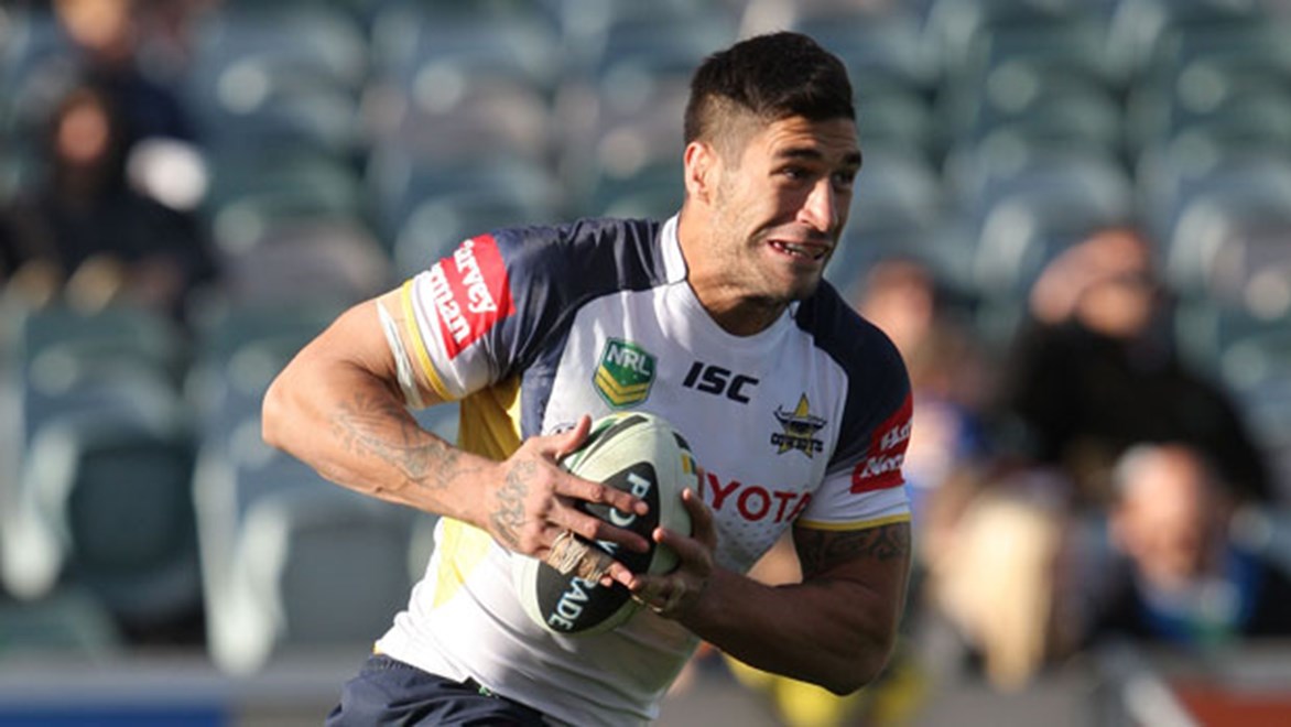 Size and speed makes James Tamou a powerful weapon in the Cowboys squad for the Auckland Nines. Copyright: Robb Cox/NRL Photos